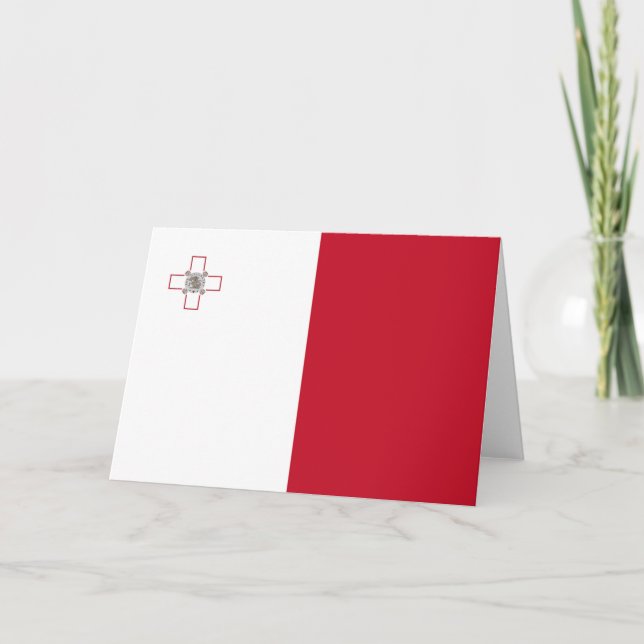 Malta flag letterpress thank you card (Front)