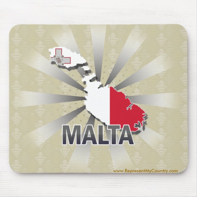 Malta Flag Map 2.0 Mouse Pad (Front)
