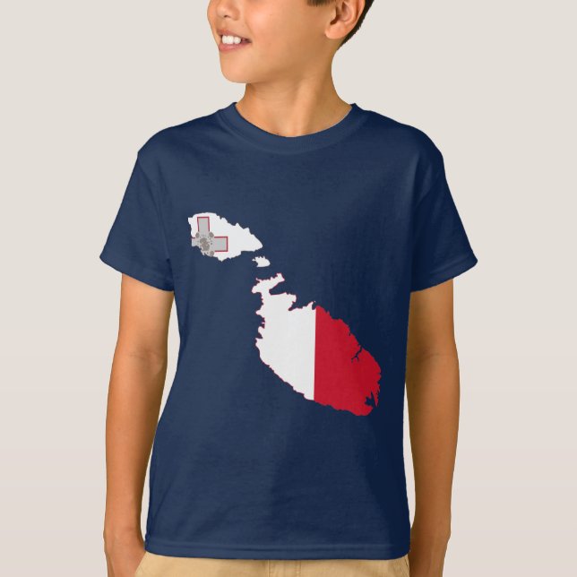 Malta flag map T-Shirt (Front)