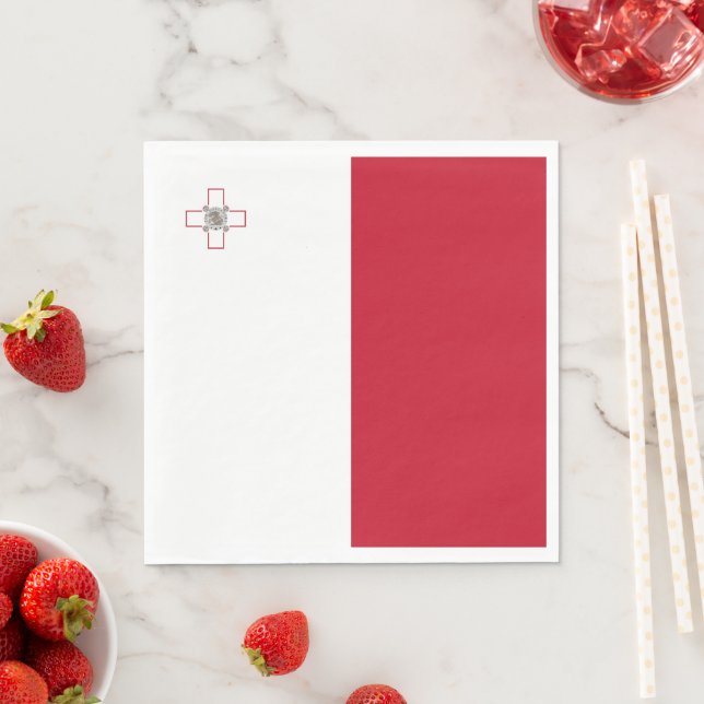 Malta flag napkins (Insitu)