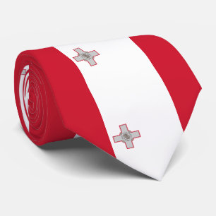Malta flag neck tie