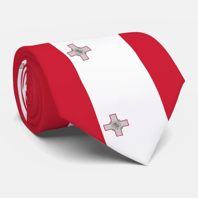 Malta flag neck tie (Rolled)
