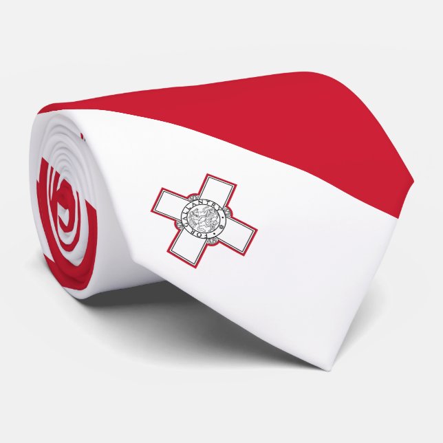 Malta Flag Neck Tie (Rolled)