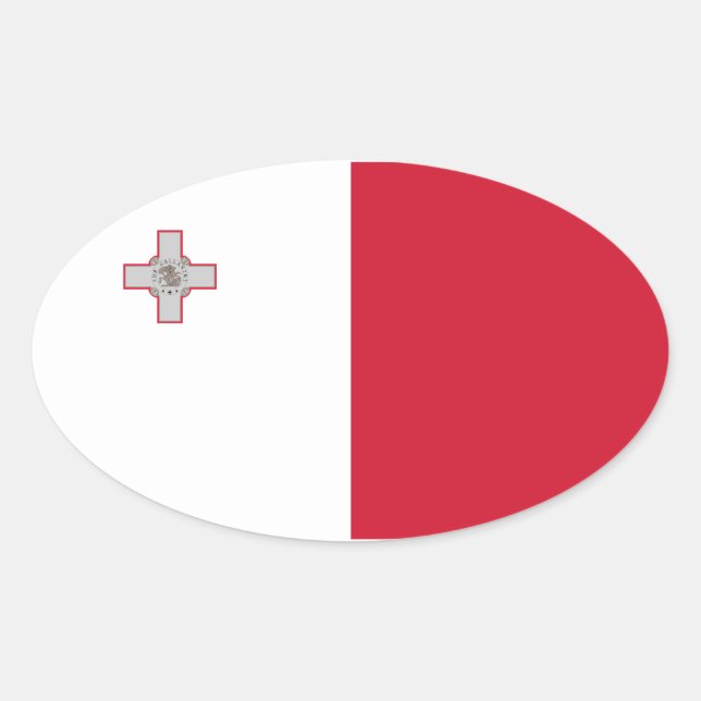 Malta Flag Oval Sticker (Front)