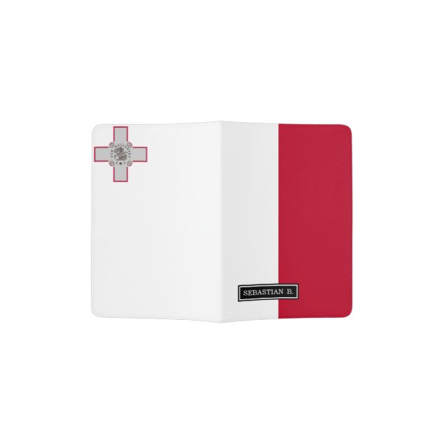 Malta flag passport holder (Opened)