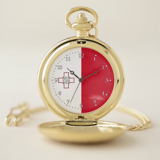 Malta Flag Pocket Watch (Inside)