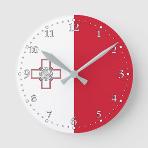 Malta Flag Round Clock