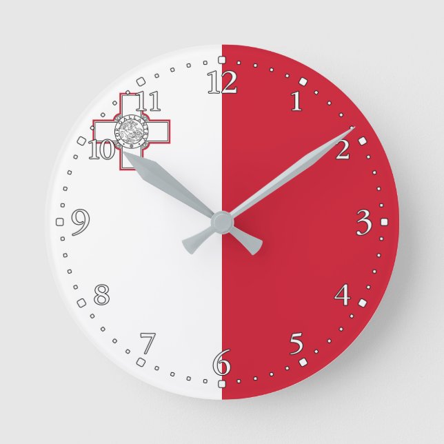 Malta Flag Round Clock (Front)