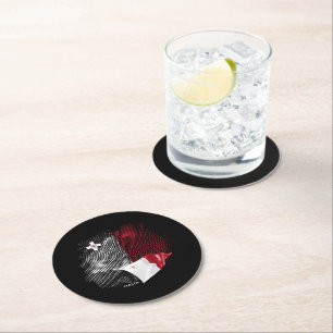 Malta flag round paper coaster
