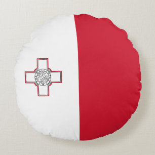 Malta Flag Round Pillow