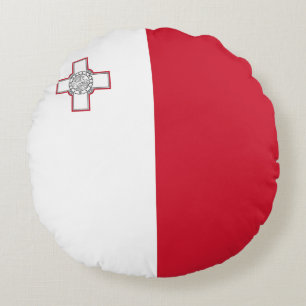 Malta Flag Round Pillow