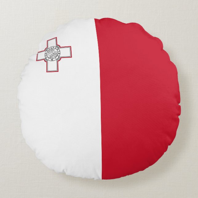 Malta Flag Round Pillow (Front)