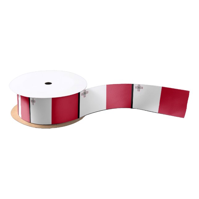 Malta flag satin ribbon (Spool)