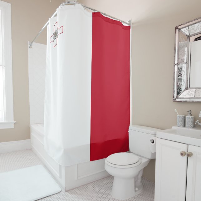 Malta flag shower curtain (In Situ)
