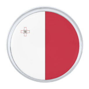 Malta flag silver finish lapel pin