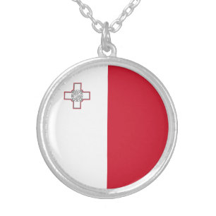 Malta Flag Silver Plated Necklace