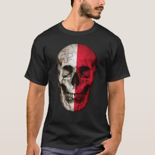 Malta Flag Skull Maltese Roots Proud Patriotic T-Shirt