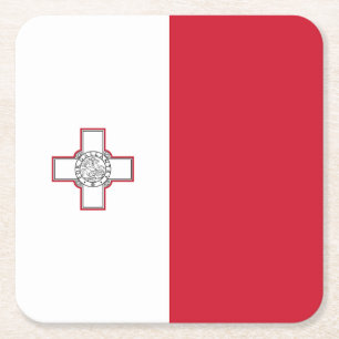 Malta Flag Square Paper Coaster