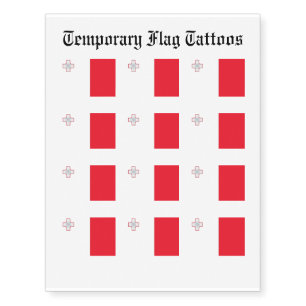 Malta Flag Temporary Tattoos