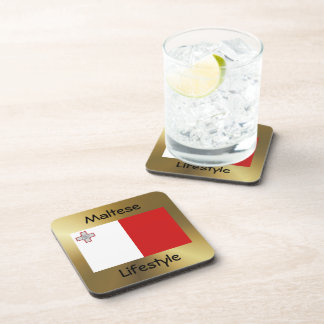 Malta Flag+Text Coaster