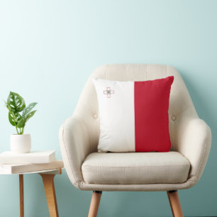 Malta flag throw pillow