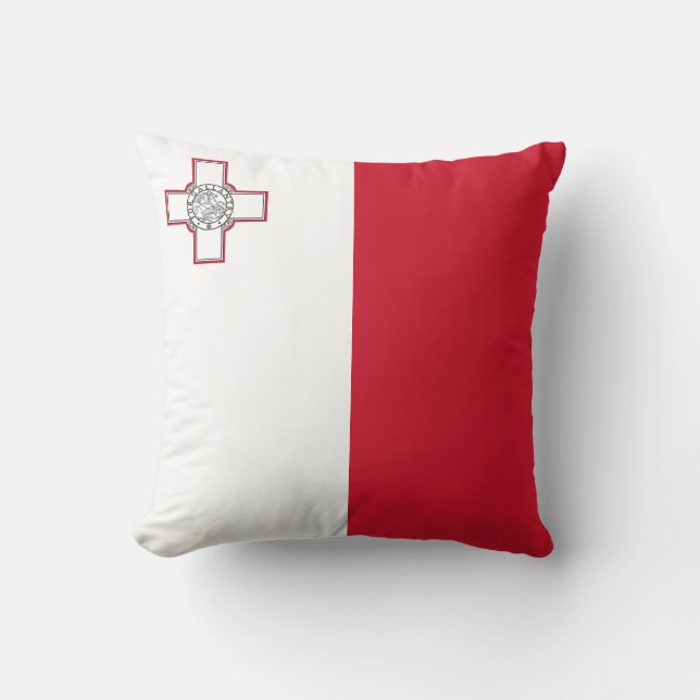 Malta Flag Throw Pillow (Front)