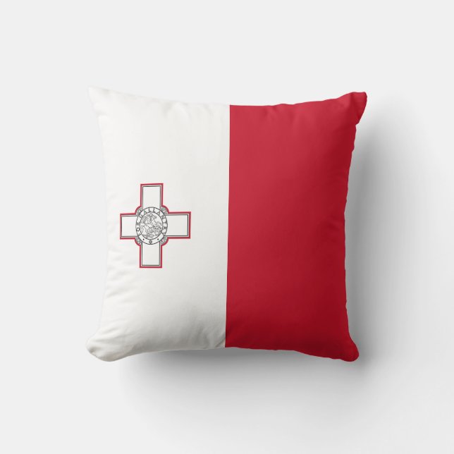Malta Flag Throw Pillow (Front)