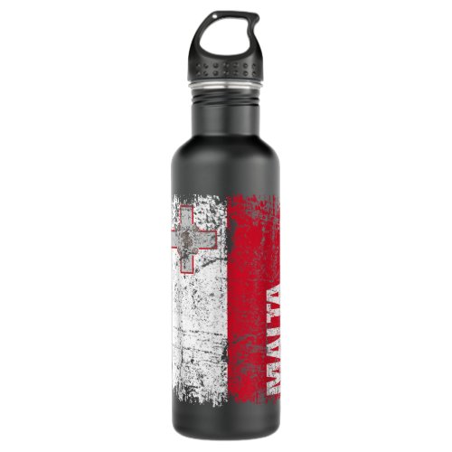 MALTA Flag Vintage Distressed MALTA  Stainless Steel Water Bottle