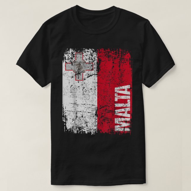 MALTA Flag Vintage Distressed MALTA  T-Shirt (Design Front)