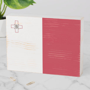 Malta flag wooden box sign