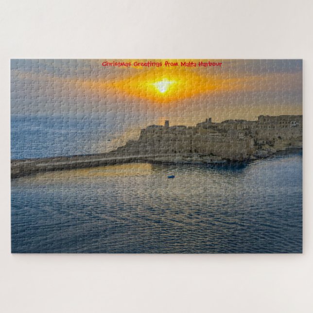 Malta Harbor Sunset. Jigsaw Puzzle (Horizontal)