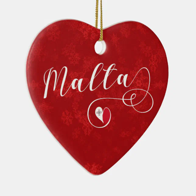 Malta Heart, Christmas Tree Ornament, Maltese Ceramic Ornament | Zazzle