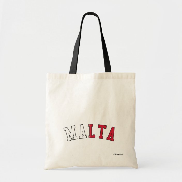 Malta in National Flag Colors Canvas Bag