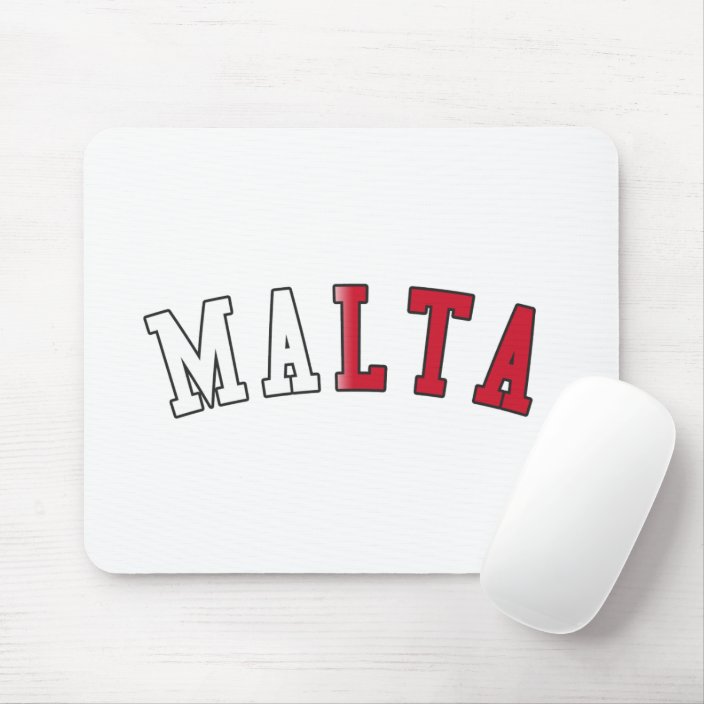 Malta in National Flag Colors Mouse Pad