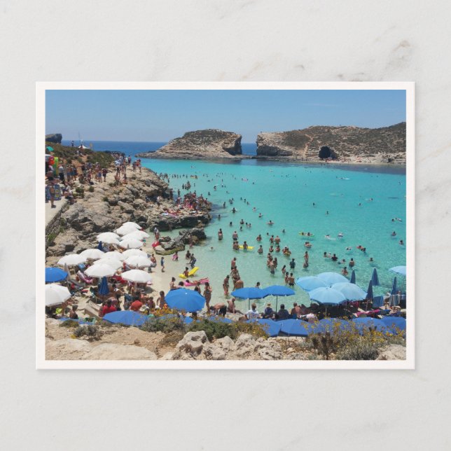 Malta Island Summer Beach Photo Postcard (Front)