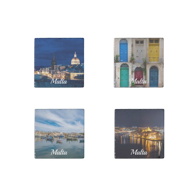 Malta landscapes stone magnet (Front)