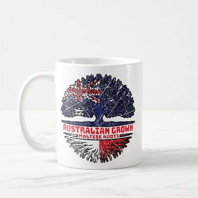 Malta Maltese Australian Australia Tree Roots Flag Coffee Mug (Left)