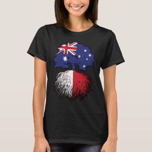Malta Maltese Australian Australia Tree Roots Flag T-Shirt