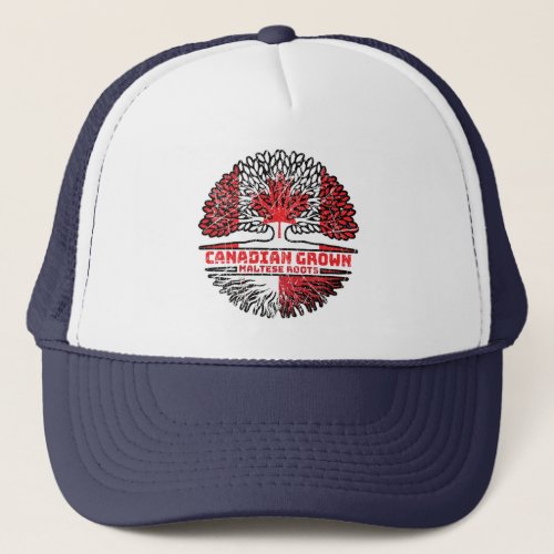 Malta Maltese Canadian Canada Tree Roots Flag Trucker Hat