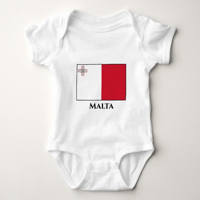 Malta (Maltese) Flag Baby Bodysuit (Front)