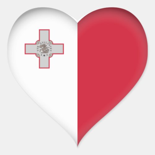 Malta Maltese Flag Heart Sticker