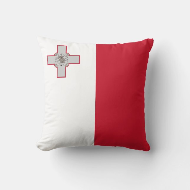 Malta (Maltese) Flag Throw Pillow (Front)