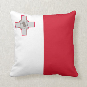 Malta (Maltese) Flag Throw Pillow