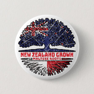 Malta Maltese New Zealander New Zealand Tree Roots Button