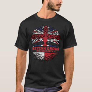 Malta Maltese Uk United Kingdom British Tree Roots T-Shirt