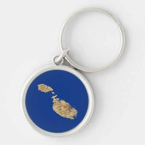 Malta Map Keychain