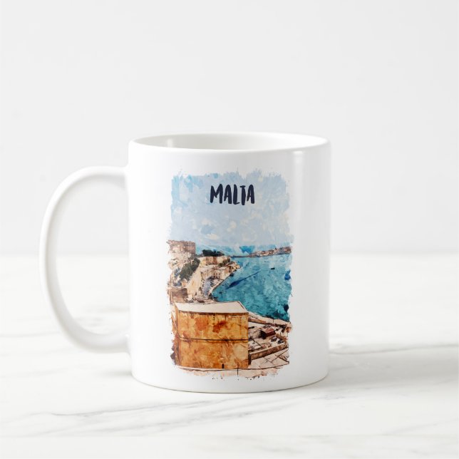 Malta Mediterranean Island View Coffee Mug (Left)