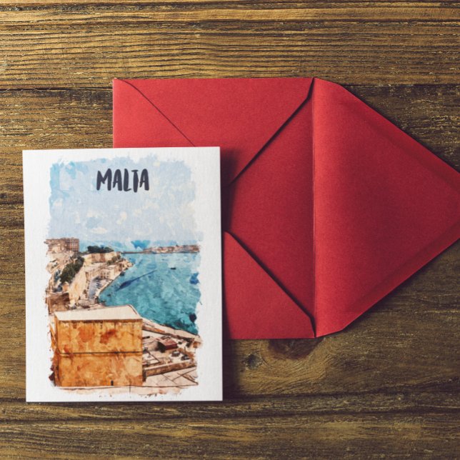 Malta Mediterranean Island View Postcard (Malta Mediterranean Island Panorama View)