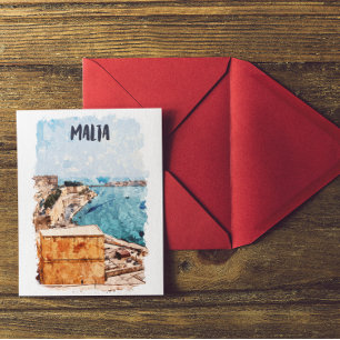Malta Mediterranean Island View Postcard