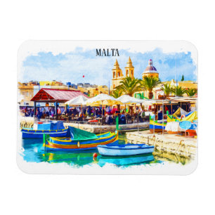 Malta Mediterranean Panorama View Magnet